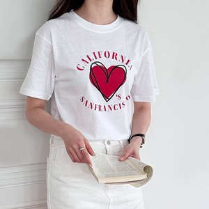 【トップス】綿　プリンティング　スリムフィット　半袖　トップス　Tシャツ　Printing T-shirt