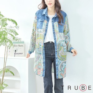 Button Shirt/Blouse L Switching 【2024NEW】