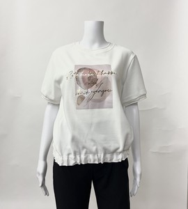T-shirt Tops Printed Shirring L 2024 Spring/Summer