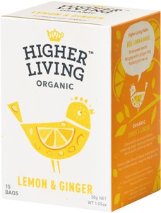 Higher Living Organic(ハイアーリビング)　レモンジンジャー 有機 ハーブティー 15TB(オーガニック)
