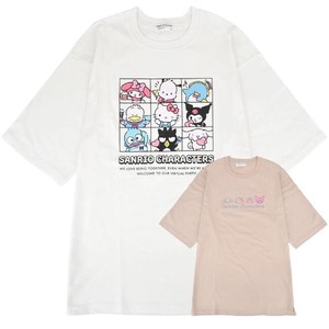 T-shirt Oversized T-Shirt Sanrio Characters Printed Embroidered Ladies'