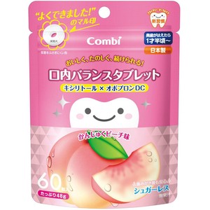 Combi(コンビ) テテオ 口内バランスタブレット 60粒 かんじゅくピーチ味