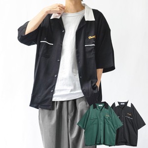 【SPECIAL PRICE】レーヨン ルーズサイズ チェーンステッチ オープンカラー 半袖シャツ