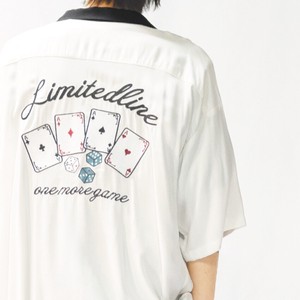 【SPECIAL PRICE】レーヨン ルーズサイズ チェーンステッチ+バック刺繡 オープンカラー 半袖シャツ