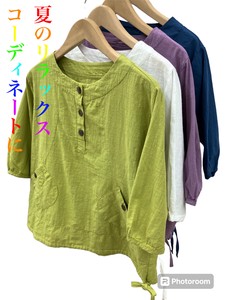 【2024SS】天然素材　ラウンドネック・ポケット付きコットンTシャツ