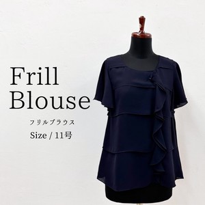 Button Shirt/Blouse Frilled Blouse Tops Ladies'