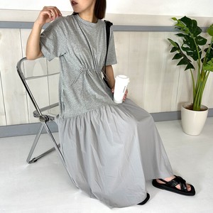 Casual Dress One-piece Dress Drawstring Switching 【2024NEW】
