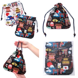 Small Bag/Wallet Series MANEKINEKO Mount Fuji Drawstring Bag
