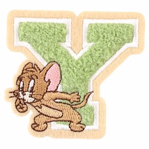 【先行受注】トムとジェリー モコモコイニシャル刺繍ステッカー　JR／Y