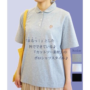 日本製/いぬ踊る♪ハイゲージ丸衿半袖ポロシャツ　144508