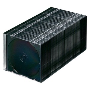 サンワサプライ Blu-ray・DVD・CDケース スリムタイプ 50枚セット ブラック FCD-PU50MBKN2