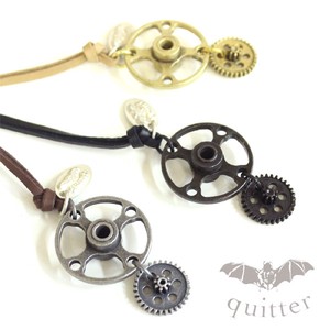 Leather Chain Necklace M 3-colors Made in Japan