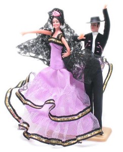 スペイン製 Marin社 ペア フラメンコドール ピンク フラメンコ衣装 人形