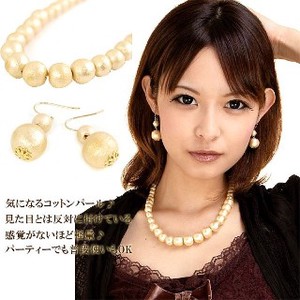 Necklace/Pendant Pearl Necklace Cotton Made in Japan