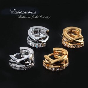Pierced Earrings Titanium Post Cubic Zirconia Design