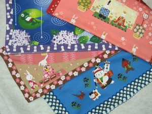MS*京都伝統の日本製　季節の小風呂敷　猫　ウサギ