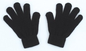 【ATC】カラーのびのび手袋 黒 [001206]