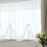【出窓用カーテン】幅と丈が調節でき、つっぱり棒でも取り付けられる人気商品　シュガー
