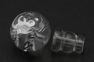 【念珠】五爪龍 彫刻親玉・ボサ玉セット 水晶 12mm (銀彫り)