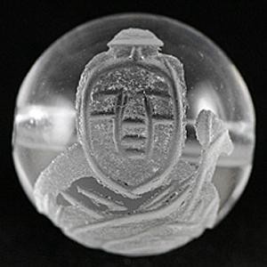 【彫刻ビーズ】水晶 12mm (素彫り) 七福神「弁財天」
