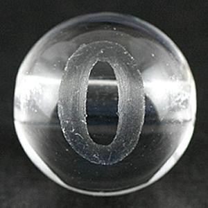 【彫刻ビーズ】水晶 8mm (素彫り) 数字「0」