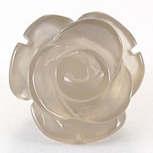 【モチーフビーズ】薔薇 (立体) 12mm ナチュラルアゲート