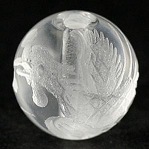 【彫刻ビーズ】水晶 8mm (素彫り) 鳳凰