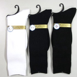 Knee High Socks Rib Socks Cotton Blend Made in Japan