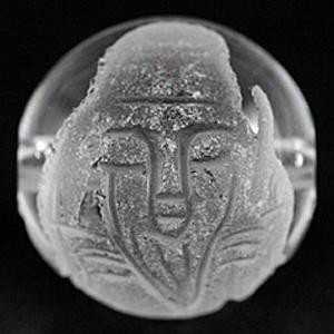 【彫刻ビーズ】水晶 12mm (素彫り) 七福神「寿老人」