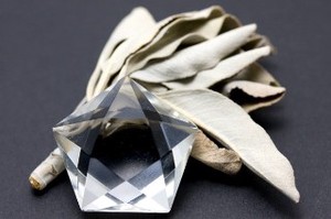 【置き石】五芒星 水晶 (2A) (天然水晶) 約25mm
