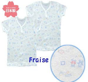 Sale 日本製 プリント 半袖 1釦シャツ 2枚組 ベビー肌着