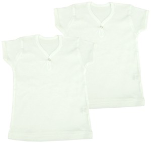 Sale 日本製 白無地 半袖1ボタンシャツ 2枚組 ベビー肌着