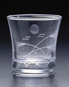 《日本製》切子杯　ススキと月切子【グラス】【盃】【冷酒】【日本酒】