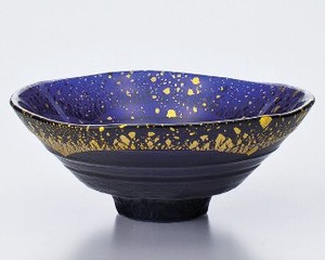 《日本製》金箔鉢　紺碧（直径約150mm）【ガラス 鉢】【ハンドメイド】
