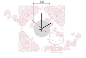 Wall Clock Sticker Hello Kitty