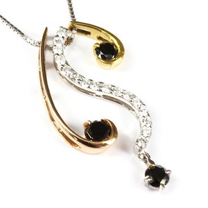 Diamond Gold Chain Necklace Pendant black