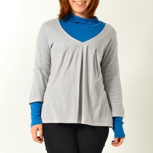 T-shirt Tops Turtle Neck Cut-and-sew