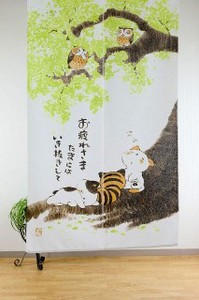 暖帘 猫图案 150cm 日本制造