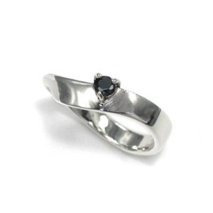 Silver-Based Cubic Zirconia Ring Design sliver Rings black