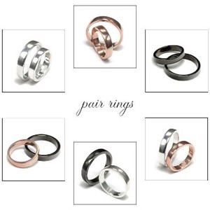Silver-Based Plain Ring sliver Pink black 1.6mm