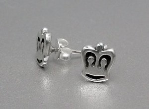 Pierced Earrings Silver Post Design sliver Mini