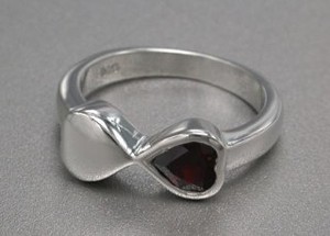 Silver-Based Garnet Ring sliver