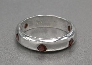 Silver-Based Garnet Ring sliver Rings 5-pcs