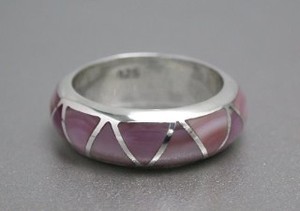 Silver-Based Shell Ring sliver Pink