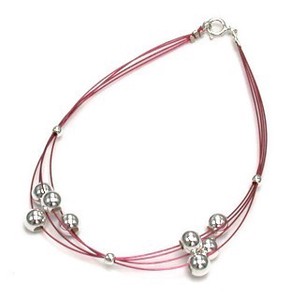 Silver Bracelet  sliver Pink