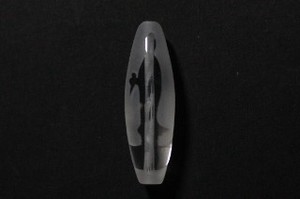 【彫刻ビーズ】水晶 (素彫り) 「太鼓型」 3.8cm 観音