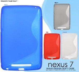 ＜タブレット用品＞スタイリッシュな！　Nexus7（ネクサス）2012年モデル用ウェーブデザインソフトケース