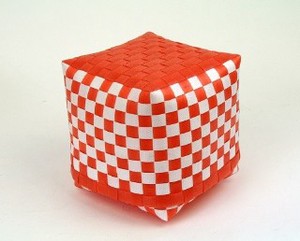 プラスチック BOX すっぽりフタ S チェック 68オレンジ
