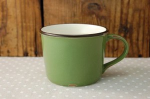 ホーローみたいなマグカップ グリーン[H1615][日本製/美濃焼/洋食器]