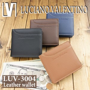 ★LUV-3004★Luciano Valentino メンズ 牛革 二つ折り財布